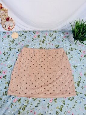 Forever 21 Blush Pink Studded Mini Skirt